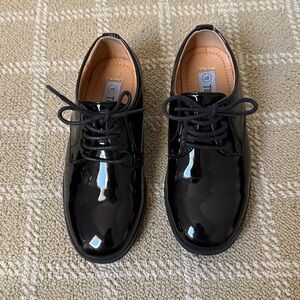 Boys Shiny Black Dress Shoes